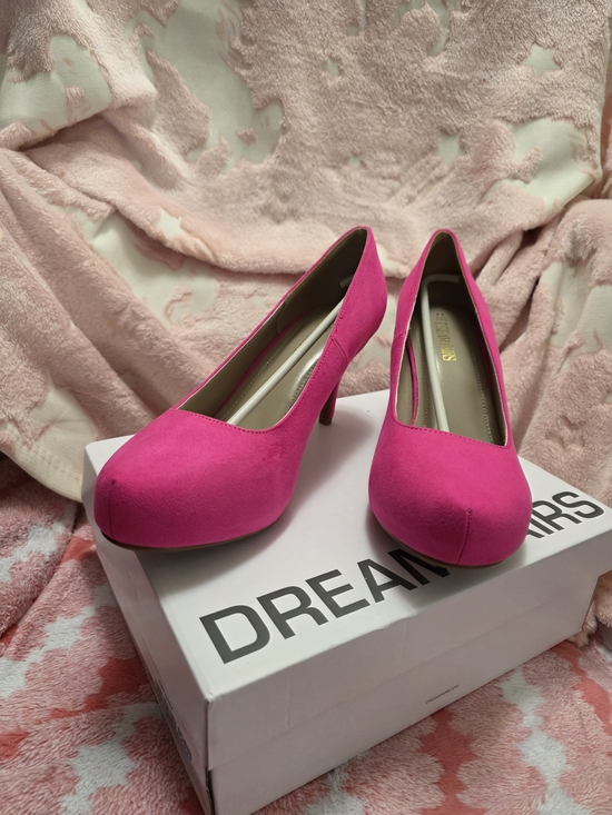 Dream Pairs Shoes - Dream Pairs Hot Pink Suede "Tiffanny" Pump